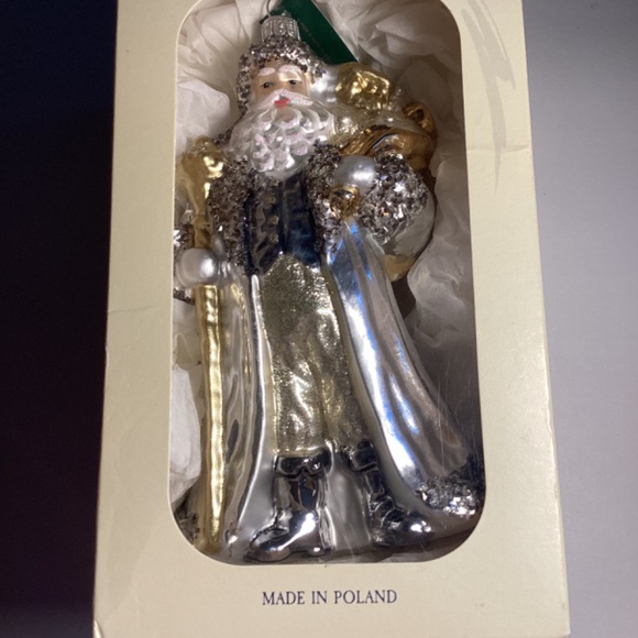 Blown Glass Santa Ornament Made in Poland - Picture 4 of 4
